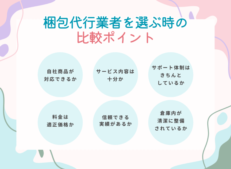 梱包代行業者を選ぶ時の比較ポイント