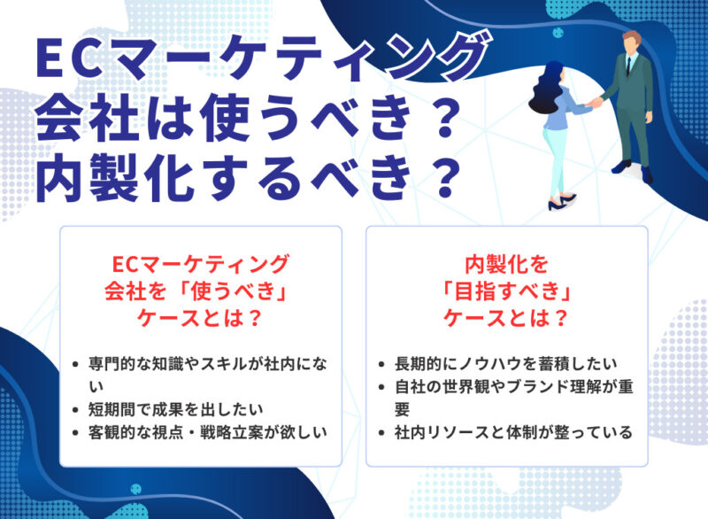 ECマーケティング会社は使うべき？内製化するべき？