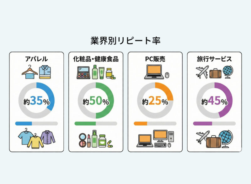 【業界別】ECのリピート率平均値