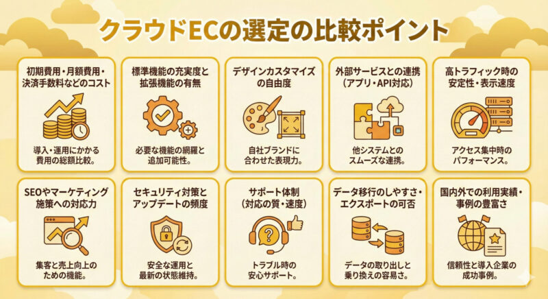 クラウドECの選定の比較ポイント