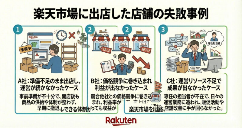 楽天市場に出店した店舗の失敗事例