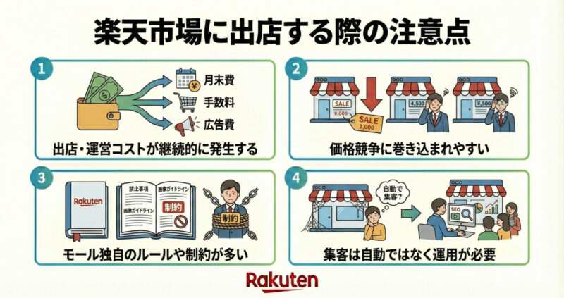 楽天市場に出店する際の注意点