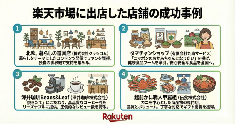 楽天市場に出店した店舗の成功事例<