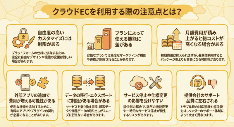 クラウドECを利用する際の注意点とは？