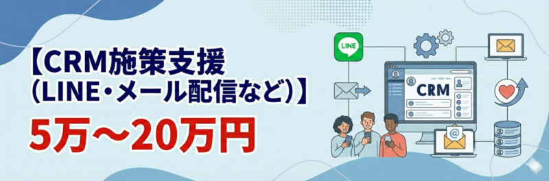 CRM施策支援(LINE・メール配信など):5万~20万円